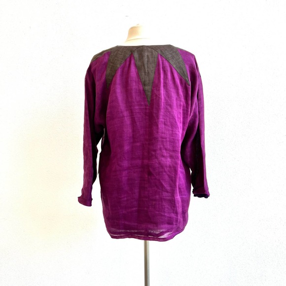 1970s Issey Miyake Purple Linen Jacket - Picture 7 of 7